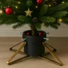Bază de brad de Crăciun auriu/negru cu rezervor de apă de 1,8 litri