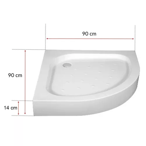 Klonberg 90x90 Íves akríl zuhanytálca 90x90 cm