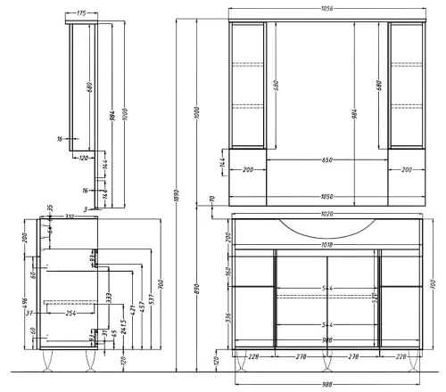 Bianca Plus 105 felsőszekrény, aida dió színben
