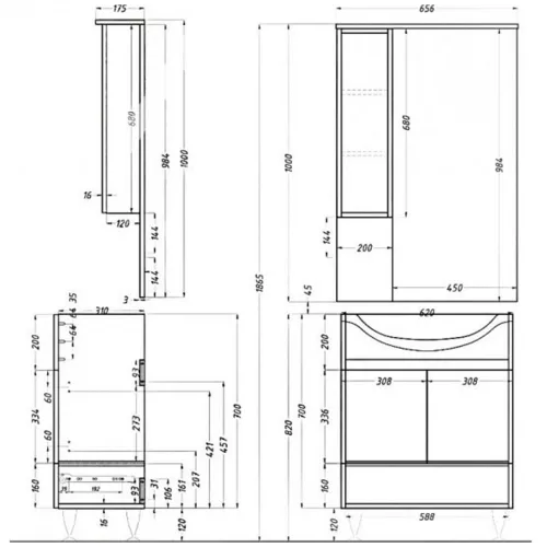 Bianca Plus 65 felsőszekrény, aida dió színben, jobbos nyitásirány