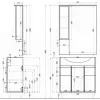 Wandschrank Bianca Plus 75, Hochglanzweiß, Rechtsanschlag