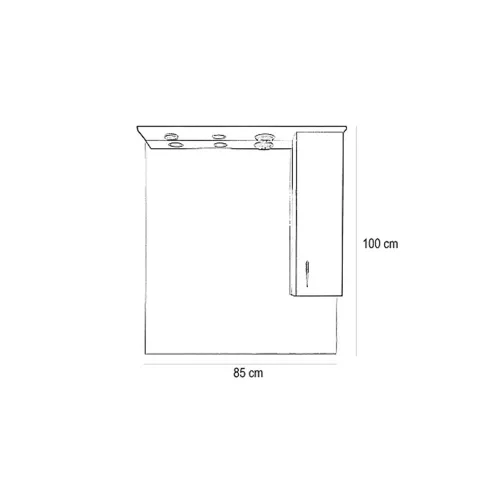 Bianca Plus 85 felsőszekrény, magasfényű fehér színben, jobbos nyitásirány