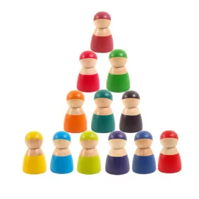 12 bunte Montessori-Holzfiguren