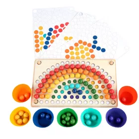 Regenbogenkugel-Mosaikpuzzle Montessori-Holzspielzeug