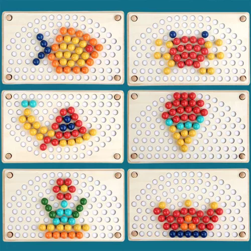 Regenbogenkugel-Mosaikpuzzle Montessori-Holzspielzeug
