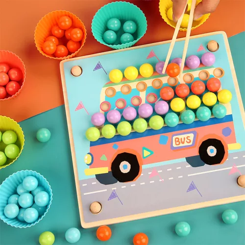 Puzzle mit Kugeln, Montessori-Holzspielzeug