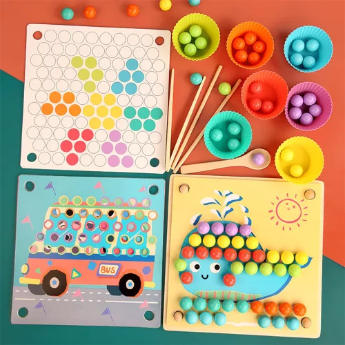 Puzzle mit Kugeln, Montessori-Holzspielzeug
