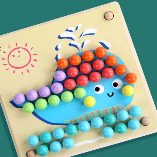 Puzzle mit Kugeln, Montessori-Holzspielzeug