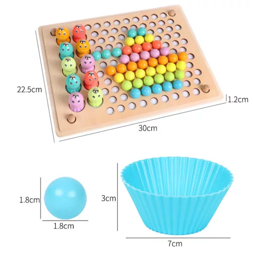 Montessori-Holzspielzeug 2 in 1: Angel- und Ballpuzzle