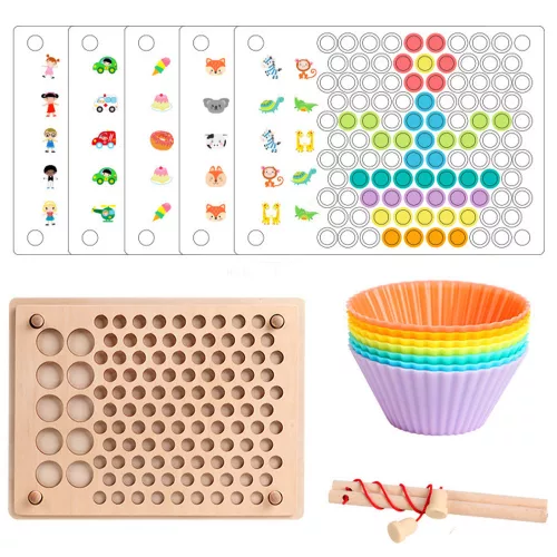 Montessori-Holzspielzeug 2 in 1: Angel- und Ballpuzzle