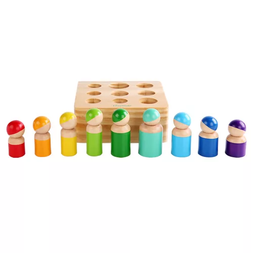 Montessori-Holzspielzeug zum Formenzuordnen und Fertigkeiten fördern