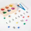 Farben, Zahlen – Montessori-Entwicklungsspielzeug aus Holz