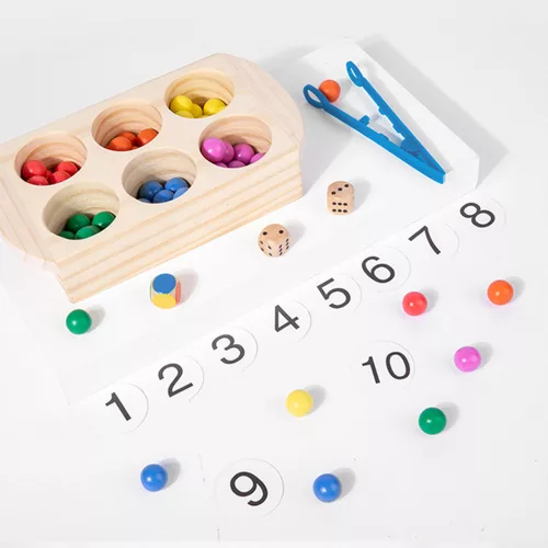 Farben, Zahlen – Montessori-Entwicklungsspielzeug aus Holz