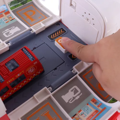 Tűzoltó szállító repülőgép, 4 tűzoltóautóval, kiegészítőkkel, fény- és hanghatásokkal