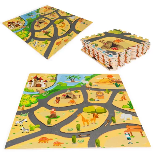 Hab szivacs játszószőnyeg szafari puzzle 9db 93x93cm
