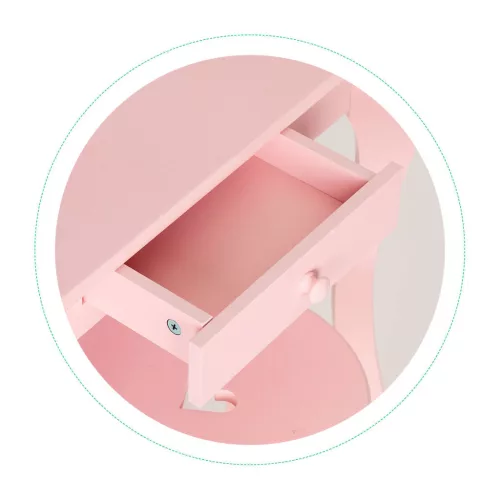 Schminktisch aus Holz mit Spiegel für Kinder, rosa