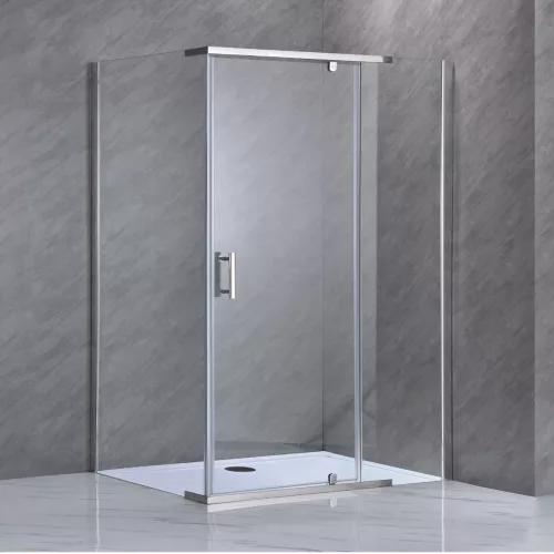 Galatro 80x120 cm asymmetrische Duschkabine ohne Duschwanne