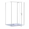 Galatro 80x120 cm asymmetrische Duschkabine ohne Duschwanne