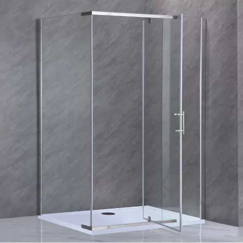 Galatro 80x120 cm asymmetrische Duschkabine ohne Duschwanne