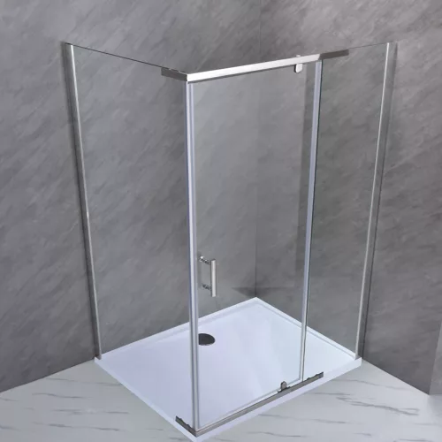 Galatro 80x120 cm asymmetrische Duschkabine ohne Duschwanne