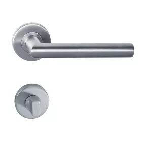 WC-Griff aus Edelstahl mit Rosette