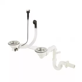Siphon für 2-Becken-Spülbecken mit automatischem Ablauf