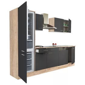   Yorki 280 Küchenmöbel mit Gefrierfach unten und Kühlschrank