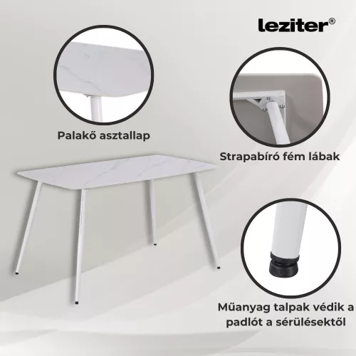 Megan 4+1 étkező garnitúra fehér-fekete