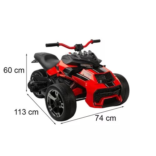 Električni quad s 3 kotača, crveni