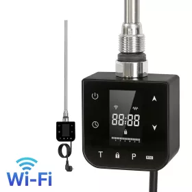   Wifi-s fűtőpatron törölközőszárító radiátorhoz digitális hőfokszabályozóval 400W fekete