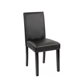 Kelly Esszimmerstuhl aus Leder in Schwarz