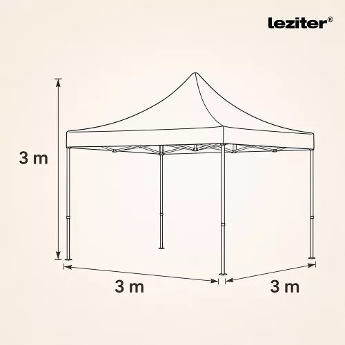 Összecsukható kerti pavilon 3x3 m