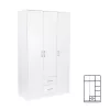 Kleiderschrank Miami, 120 x 205 cm, weiß-weiß