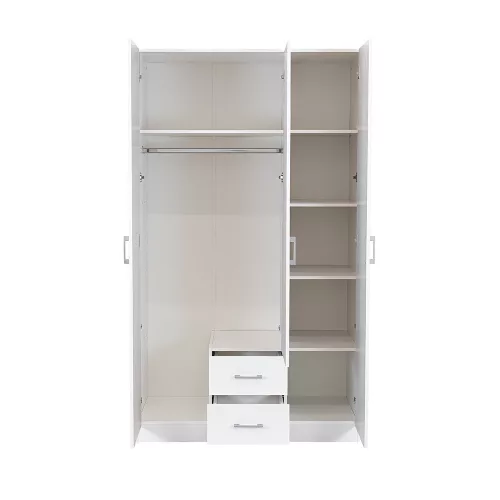 Kleiderschrank Miami, 120 x 205 cm, weiß-weiß