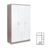 Kleiderschrank Miami, 120 x 205 cm, weiß-York-Eiche