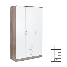 Kleiderschrank Miami, 120 x 205 cm, weiß-York-Eiche