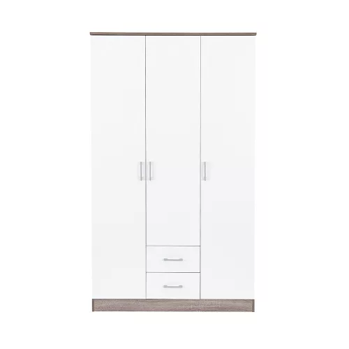 Kleiderschrank Miami, 120 x 205 cm, weiß-York-Eiche