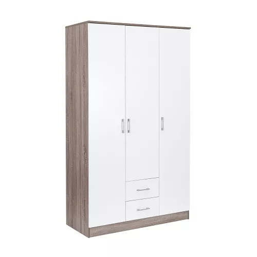 Kleiderschrank Miami, 120 x 205 cm, weiß-York-Eiche
