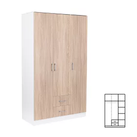 Kleiderschrank Miami, 120 x 205 cm, Sonoma-Eiche, weiß