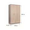 Kleiderschrank Miami, 120 x 205 cm, Sonoma-Eiche-York-Eiche