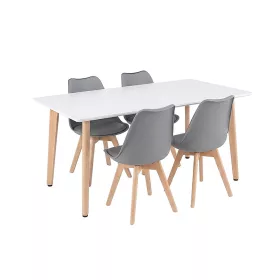 Silla 150 4+1 étkező garnitúra fehér-szürke