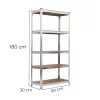 Polica za teške uvjete 180x90x30 cm 175 kg kromirana