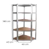 Nagy teherbírású sarokpolc 180x70x40-40 cm 175 kg króm