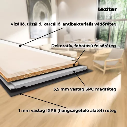 Vinyl-SPC-Bodenbelag Leziter Adler Oak