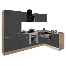 Yorki 310 Eckküchenschrank mit Backofen und Regalen