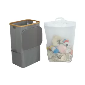 Szennyeskosár 100L szürke 44x33x67 cm