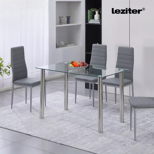 Berna 120 cm szögletes üveg étkezőasztal
