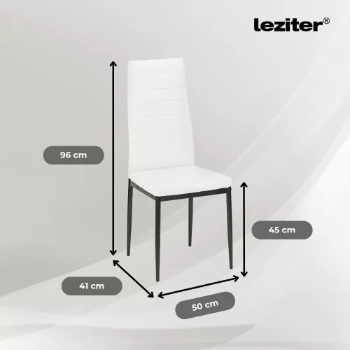 Denton 4+1 étkező garnitúra fehér-fekete