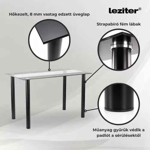 Denton 4+1 étkező garnitúra fehér-fekete