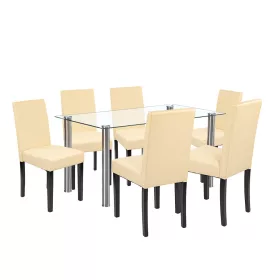 Cadiz 6+1 Essgruppe weiß-beige